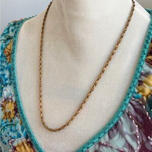 Vintage Miriam Haskell Classic Women's Gold Rope Chain Necklace 24”